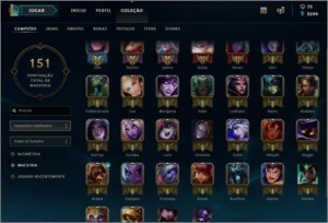 Conta Ouro V com 8 skins e 3 páginas de runa - League of Legends LOL