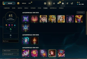 Conta Mestre com 27 Champs e 21 Fragmentos de skins - League of Legends LOL