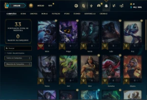 Conta Mestre com 27 Champs e 21 Fragmentos de skins - League of Legends LOL