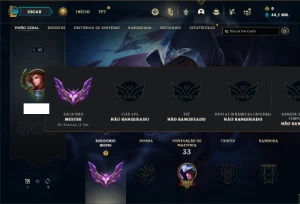 Conta Mestre com 27 Champs e 21 Fragmentos de skins - League of Legends LOL