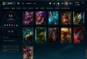 Unranked com 45 Champs e 54 Skins - League of Legends LOL