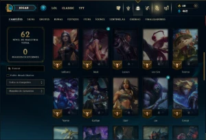 Unranked com 45 Champs e 54 Skins - League of Legends LOL