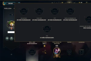 Unranked com 45 Champs e 54 Skins - League of Legends LOL