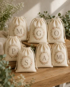 Saquinho de Algodão Cru Personalizado 10x15 cm - Artesanato e Personalizados