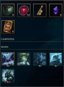 Conta PLATINA4 SMURF 14K BE - League of Legends LOL