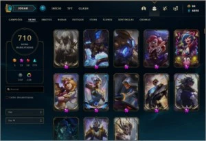 Conta Riot com 710 skins, platina IV + skins no valorant - League of Legends LOL