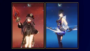 Hutao + Homa + Yelan + Aqua Simulacra - Sem Vínculos AR10 - Genshin Impact
