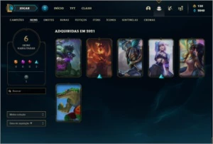 Conta platina 4 com 38 champs e 6 skins ( MAIN TOP / MID ) - League of Legends LOL