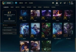 Conta platina 4 com 38 champs e 6 skins ( MAIN TOP / MID ) - League of Legends LOL