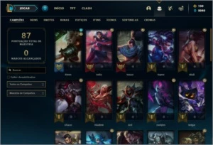 Conta platina 4 com 38 champs e 6 skins ( MAIN TOP / MID ) - League of Legends LOL