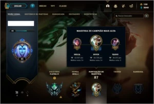 Conta platina 4 com 38 champs e 6 skins ( MAIN TOP / MID ) - League of Legends LOL