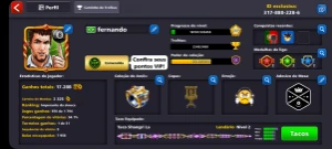 Conta 8ball pool levei 144  12 tacos lendário - Outros