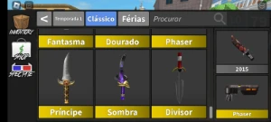 Facas e armas mm2 - Roblox