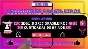 2K Seguidores Brasileiros Instagram + Bônus De 2K Curtidas - Redes Sociais