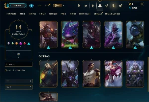 Prata 4 com 32 Champs e 14 Skins - League of Legends LOL