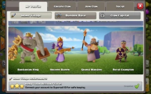 CV 13 / 1800 gemas / 6 construtores / 7 skins - Clash of Clans