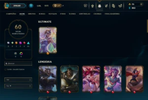 Ouro 3 com 130 Champs e 60 Skins ( ADC / JG ) - League of Legends LOL