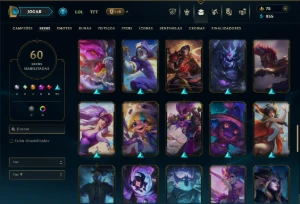 Ouro 3 com 130 Champs e 60 Skins ( ADC / JG ) - League of Legends LOL