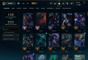 Ouro 3 com 130 Champs e 60 Skins ( ADC / JG ) - League of Legends LOL