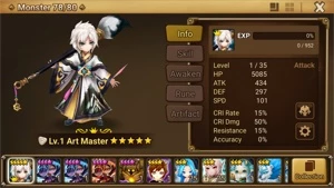 Reroll Summoners War lvl10 com Art Master Light - Hanwul