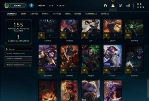 Conta Platina 4 (FLEX) com 50 Champs e 26 Skins - League of Legends LOL
