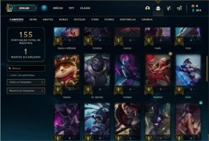 Conta Platina 4 (FLEX) com 50 Champs e 26 Skins - League of Legends LOL