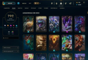 Lvl 1098 | 792 skins | 494 ícones | 430 Emotes - League of Legends LOL