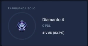 Conta de LOL DIAMANTE 4 MMR ALTO - League of Legends
