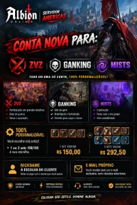 Conta nova ZVZ 1 ou 2 sets 100/100 à escolha / Email proprio - Albion Online