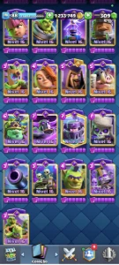 Clash Royale full nv89 todos as evo e todos os heróis