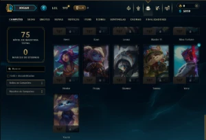 Unranked com 50 Champs e 6 Skins - League of Legends LOL