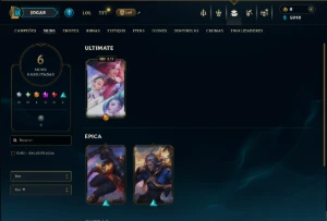 Unranked com 50 Champs e 6 Skins - League of Legends LOL