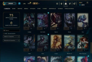 Unranked com 50 Champs e 6 Skins - League of Legends LOL