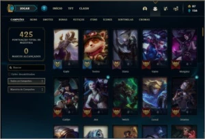 Conta ouro 3 com 600k de Kayle, 133 champs e 68 skins - League of Legends LOL