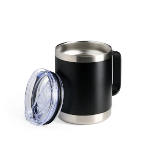 Caneca Térmica Preta 350 ml com Tampa - Artesanato e Personalizados