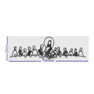 Santa Ceia Vazado em MDF Preto 100 x 25 cm - Artesanato e Personalizados
