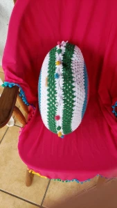 Capa de Almofada Dupla Face em Crochê - Artesanato e Personalizados