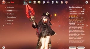 Genshin Impact Hutao C1 Bálculo de Homa+Ayaka Kazuha