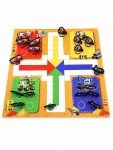 Jogo de Ludo Construção em MDF 28 x 28 cm - Artesanato e Personalizados