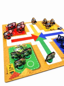Jogo de Ludo Construção em MDF 28 x 28 cm - Artesanato e Personalizados
