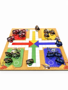 Jogo de Ludo Construção em MDF 28 x 28 cm - Artesanato e Personalizados