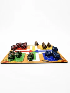 Jogo de Ludo Construção em MDF 28 x 28 cm - Artesanato e Personalizados