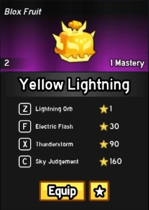 Blox Fruits Venda Yellow Lightning - Roblox