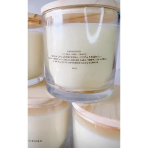 Vela Perfumada Personalizada Padrinhos 265ml - Artesanato e Personalizados