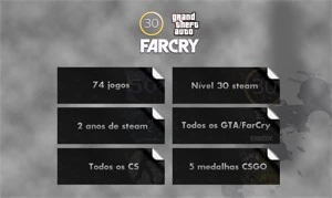 Conta Steam Level 30, 74 Jogos, Todos os GTA e Far Cry