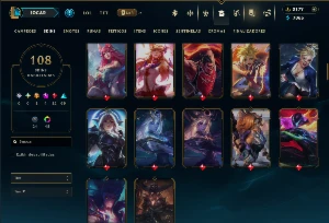Prata 3 com 100 Champs e 108 Skins + 2 Prestigios - League of Legends LOL