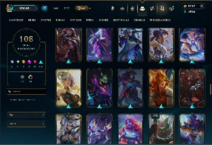 Prata 3 com 100 Champs e 108 Skins + 2 Prestigios - League of Legends LOL