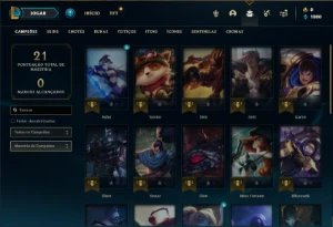 Conta Unranked com 30 Champs e 3 Fragmentos de skins - League of Legends LOL