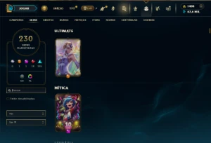 Bronze 4 com TODOS os champs e 230 Skins + 1400 RP - League of Legends LOL