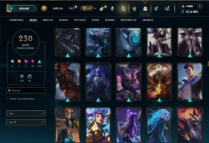 Bronze 4 com TODOS os champs e 230 Skins + 1400 RP - League of Legends LOL